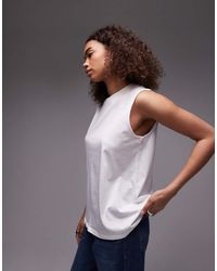 ARKET - Jersey T-Shirt Top With Cap Sleeves - Lyst