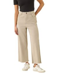 Roman - Petite Cotton Frayed Hem Trouser - Lyst