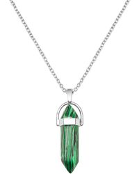 The Jewellery Stockroom - Plated Malachite Crystal Drop Charm Necklace - Lyst