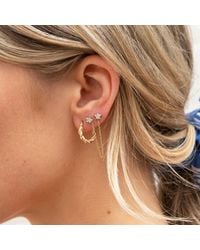 SEOL + GOLD - 18Ct Plate Cz Star Chain Studs - Lyst