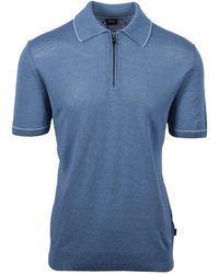 BOSS - H Jiovanotto Knitted Polo Shirt Light Pastel Cotton - Lyst