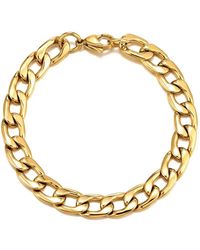 The Jewellery Stockroom - Plated Chunky Curb 8 Inch Bracelet Chain - Lyst