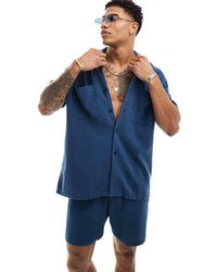 ASOS - Co-Ord Short Sleeve Relaxed Revere Collar Texture Shirt - Lyst