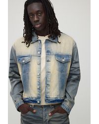 BoohooMAN - Extreme Washed Bleached Boxy Denim Jacket - Lyst