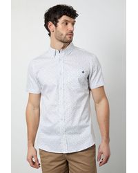 MAINE - Ditsy Floral Print Short Sleeve Shirt Cotton - Lyst