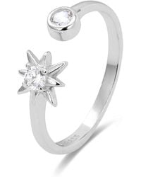 Luxenter - Ring, 925Er Sterlingsilber Mit Lialt Und Glänzenden Zirkonen, Rhodiniert - Lyst