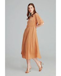 GUSTO - Pleated Evening Dress - Lyst