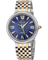 Gevril - Gv2 Genoa 12534 Swiss Quartz Mother Of Pearl Diamond Two-Tone Stainless Steel Watch - Lyst