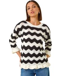 Roman - Wave Stitch Hem Knit Jumper - Lyst