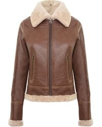 Infinity Leather - Tan B3 Sheepskin Flying Jacket-Kano - Lyst