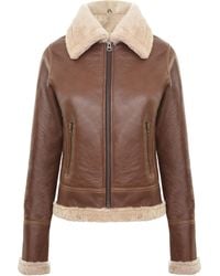 Infinity Leather - Tan B3 Sheepskin Flying Jacket-Kano - Lyst