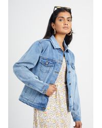 Brave Soul - Mid 'Blooms' Western Style Denim Jacket Cotton - Lyst
