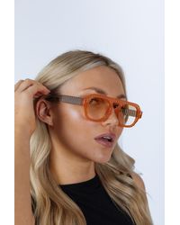 SVNX - Retro Ribbed Navigator Sunglasses - Lyst