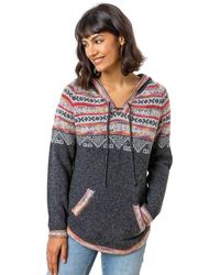 Roman - Nordic Print Knitted Hooded Jumper - Lyst