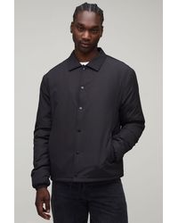 BoohooMAN - Tall Padded Collared Coach Jacket - Lyst