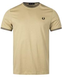 Fred Perry - Twin Tipped T-Shirt Warm Stone - Lyst