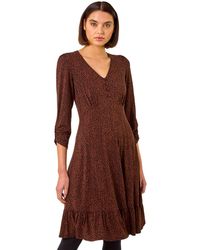 Roman - Disty Animal Print Tea Dress - Lyst