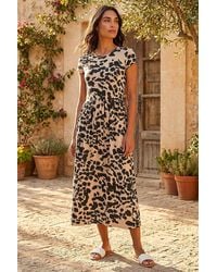 Roman - Abstract Print Stretch Midi Dress - Lyst