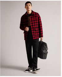 Ted Baker - Nutley Check Wool Overshirt - Lyst