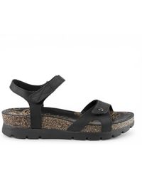 Panama Jack - Damen-Keil-Schwarze Leder-Plattformsandalen – Sulia B2 - Lyst