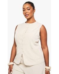 Boohoo - Plus Tailored Button Down Waistcoat - Lyst