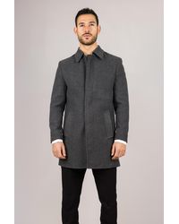 TruClothing - Wool Blend Classic Collar Overcoat - Lyst