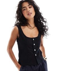 ASOS - Denim Structured Top - Lyst