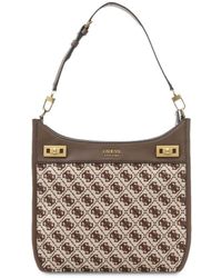 Guess - Zip Fastened Shoulder Bag With Internal Pockets - Lyst