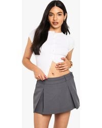 Boohoo - Box Pleat Skort - Lyst