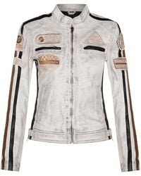 Infinity Leather - Biker Racing Badges Jacket-Agadir - Lyst