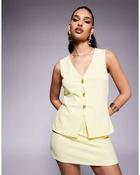 ASOS - Co-Ord Longline Button Through Waistcoat - Lyst