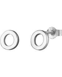 The Jewellery Stockroom - Sterling Alphabet Initial Stud Earrings Letter O - Lyst