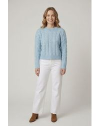 Izabel London - Cable Knit Drop Shoulder Relaxed Jumper - Lyst