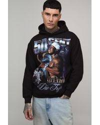 BoohooMAN - Tall Oversized 50 Cent License Printed Hoodie - Lyst