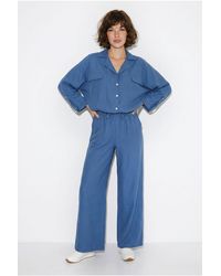 Bianco Lucci - Two-Piece Crepe Blouse And Wide-Leg Trousers - Lyst