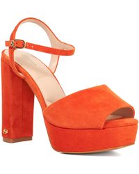 Dune - Mayci Suede Platform Open Toe Sandals - Lyst