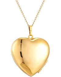 The Jewellery Stockroom - 33Mm Rolled Plain Heart Locket Necklace Plated - Lyst