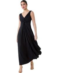 Ariella - Plain Knot Front Maxi Dress - Lyst