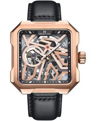 Heritor - Campbell Leather-Band Skeleton Watch - Lyst
