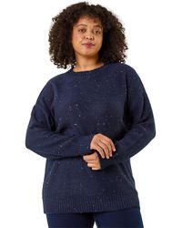 Roman - Curve Hotfix Longline Knit Jumper - Lyst