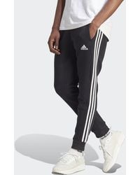 adidas - Essentials Fleece 3-Stripes Tapered Cuff Pants - Lyst