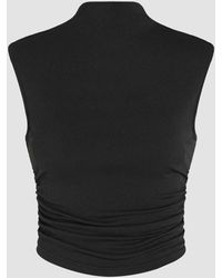 Hiccup - Gerimpelde Halve Col Crop Top - Lyst