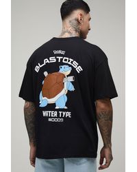 BoohooMAN - Tall Oversized Blastoise Pokemon License Print T-Shirt - Lyst