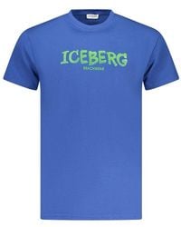 Iceberg - Blue Cotton Men's T - Lyst