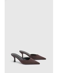 Boohoo - Faux Suede Square Toe Court Mules - Lyst