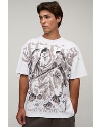 BoohooMAN - Oversized Gothic Over The Seams Print T-Shirt Cotton - Lyst