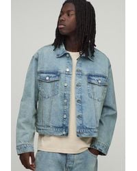 BoohooMAN - Essential Oversized Boxy Denim Jacket - Lyst
