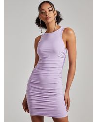 Pink Vanilla - Halter Neck Ruched Slinky Mini Dress - Lyst