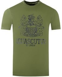 Aquascutum - Large Bold London Aldis Brand Logo Army T-Shirt - Lyst