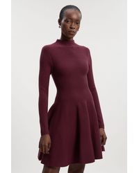 Karen Millen - Viscose Blend Full Circle Knit Mini Dress - Lyst